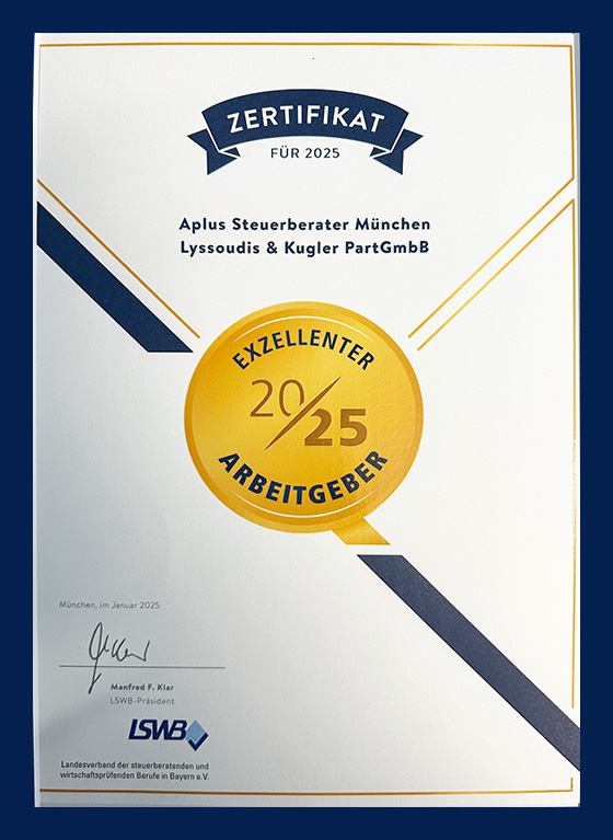 Exzellenter Arbeitgeber 2025 Urkunde